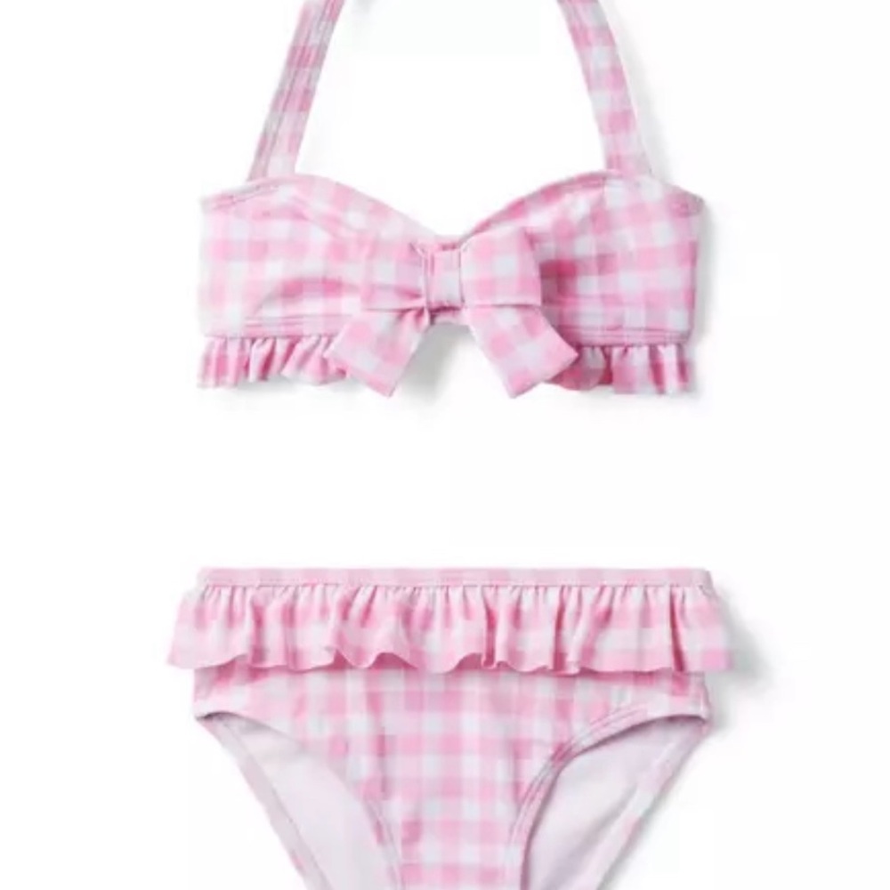 Janie and Jack Gingham Halter Ruffle 2-Piece Swimsuit